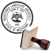 Wooden Mississippi Registered Landscape Architect Stamp