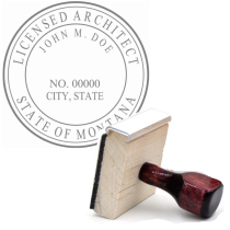 Wooden Montana Licensed Architect Stamp