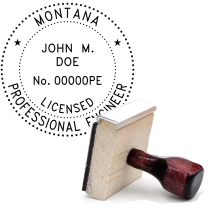 Wooden Montana Licensed Professional Engineer Stamp