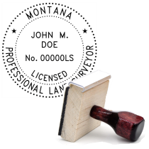 Wooden Montana Professional Land Surveyor Stamp