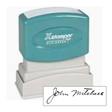 Get the N10 Signature Pre-Inked Stamp (1/2" x 1-5/8") from CalStamp. Durable, laser-engraved, and lasts up to 50,000 impressions. Order yours today!