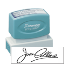 Get the N18 Pre-Inked Signature Stamp (15/16" x 2-13/16") for crisp, clear impressions. Perfect for professionals. Order now from CalStamp and streamline your workflow!