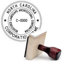 Wooden North Carolina Registered Landscape Architect Stamp