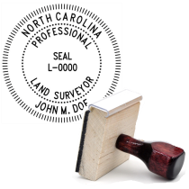 Wooden North Carolina Professional Land Surveyor Stamp