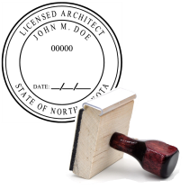 Wooden North Dakota Licensed Architect Stamp