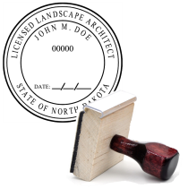Wooden North Dakota Licensed Landscape Architect Stamp
