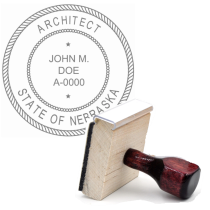 Wooden Nebraska Architect Embosser Stamp