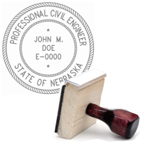 Wooden Nebraska Professional Civil Engineer Stamp