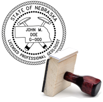 Wooden Nebraska Licensed Professional Geologist Stamp