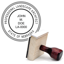 Wooden Nebraska Professional Landscape Architect Stamp