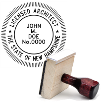 Wooden New Hampshire Licensed Architect Stamp