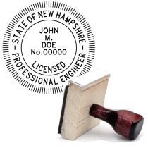 Wooden New Hampshire Licensed Prof. Engineer Stamp