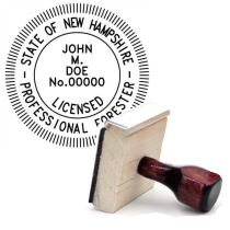 Wooden New Hampshire Licensed Prof. Forester Stamp