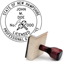 Wooden New Hampshire Licensed Prof. Geologist Stamp