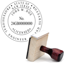 Wooden New Jersey Professional Engineer & Land Surveyor Stamp