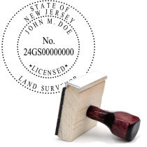 Wooden New Jersey Licensed Land Surveyor Stamp
