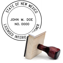 Wooden New Mexico Licensed Interior Designer Stamp
