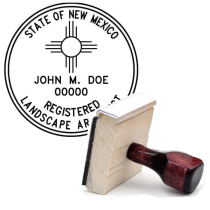 Wooden New Mexico Registered Landscape Architect Stamp
