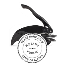 Get your customized AK Notary Embosser Seal from CalStamp. High-quality Alaska notary seal with optional commission expiration date. Order now and ensure compliance!
