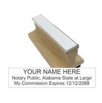 Get your customized AL Notary Rubber Stamp from CalStamp. High-quality, rectangular notary stamp personalized with your info. Order now for fast, reliable service!