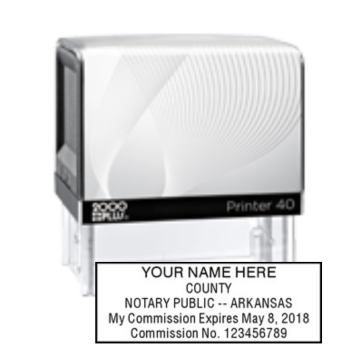 Get your custom AR Notary Self-Inking Printer Stamp from CalStamp. High-quality, personalized Arkansas notary stamp. Order now for fast, reliable service!