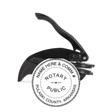 Get a high-quality AR Notary Embosser Seal Stamp, customized with your notary info. Order now from CalStamp and ensure your documents are professionally stamped!