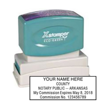 Get your customized AR Notary X-Stamper Stamp from CalStamp. High-quality, rectangular Arkansas notary stamp tailored with your info. Order now!