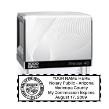 Get your customized AZ Notary Self-Inking Stamp with required expiration date. High-quality and durable. Order now from CalStamp and ensure your notary needs are met!