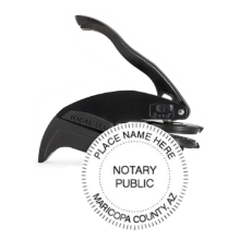 Customize your AZ Notary Embosser Stamp with your notary info and commission expiration date. Order now from CalStamp for a high-quality, personalized notary stamp!