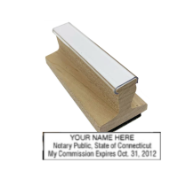 Get your custom CT Notary Rubber Stamp from CalStamp! High-quality, rectangular notary stamp personalized with your info. Order now for professional notary needs!