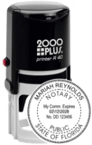 Customize your FL Notary Self-Ink Round Stamp with your notary info. High-quality, 1 5/8" seal. Order now from CalStamp for a professional touch!
