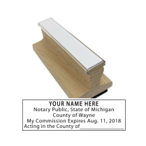 Get your customized MI Notary Rubber Stamp from CalStamp. High-quality, rectangular notary stamp personalized with your info. Order now for fast, reliable service!