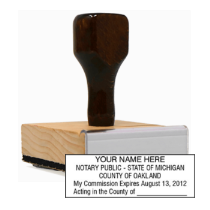 Get your customized MI Notary Rubber Stamp from CalStamp. High-quality, rectangular notary stamp personalized with your info. Order now for fast, reliable service!
