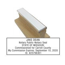 Get your customized MO Notary Rubber Stamp with ID Number. High-quality, rectangular, black ink only. Order now at CalStamp and personalize your notary stamp today!