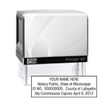 Get a high-quality, customized MS Notary Self-Inking Printer Stamp from CalStamp. Personalize your notary stamp now! Order today for fast, reliable service.