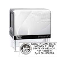 Get your customized NV Non-Resident Notary Self-Inking Stamp from CalStamp. High-quality, rectangular design. Order now and personalize with your notary info!