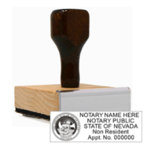 Get your customized NV Non-Resident Notary Rubber Stamp from CalStamp. High-quality, rectangular design. Order now and personalize with your notary info!
