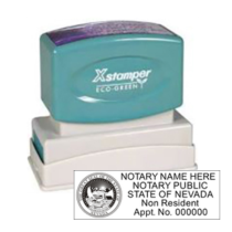 Get your customized NV Non-Resident Notary X-Stamper Pre-Inked Stamp at CalStamp. High-quality, rectangular notary stamp. Order now and personalize with your notary info!