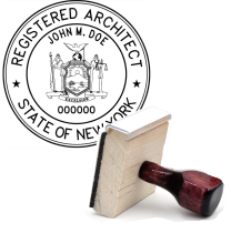 Wooden New York Registered Architect Stamp