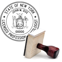 Wooden New York Licensed Professional Geologist Stamp