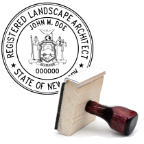 Wooden New York Registered Landscape Architect Stamp