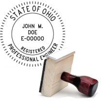 Wooden Ohio Registered Professional Engineer Stamp
