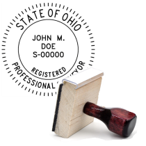 Wooden Ohio Registered Professional Surveyor Stamp