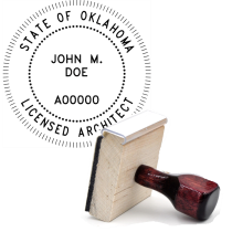 Wooden Alabama Registered Architect Stamp