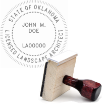 Wooden Oklahoma Licensed Landscape Architect Stamp