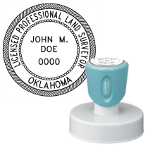 Pre-Inked Oklahoma Licensed Professional Land Surveyor Xstamper