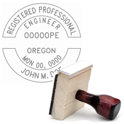 Wooden Oregon Registered Professional Engineer Stamp