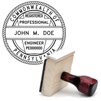 Wooden Pennsylvania Registered Professional Engineer Stamp