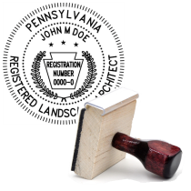 Wooden Pennsylvania Registered Landscape Architect Stamp