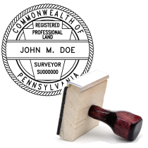 Wooden Pennsylvania Registered Professional Land Survey Stamp